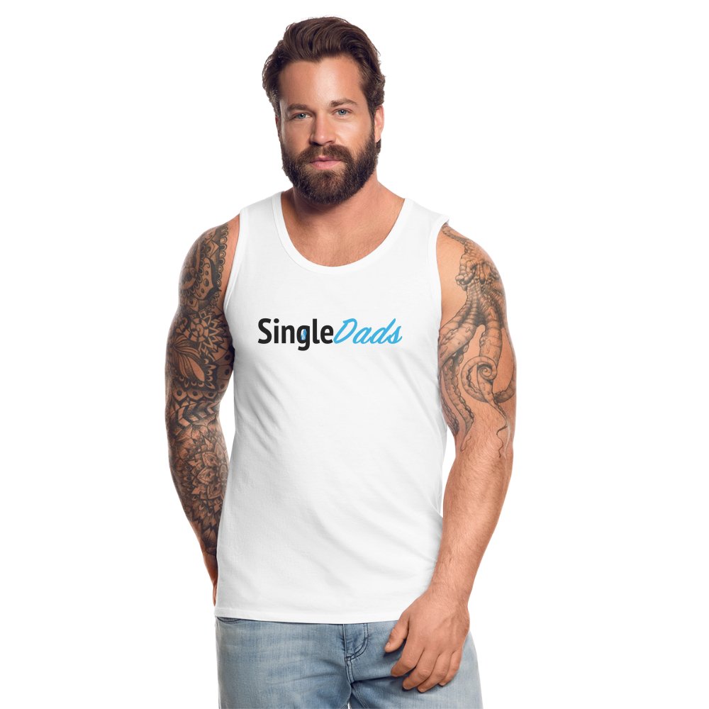 SingleDads Men’s Premium Tank Top - white