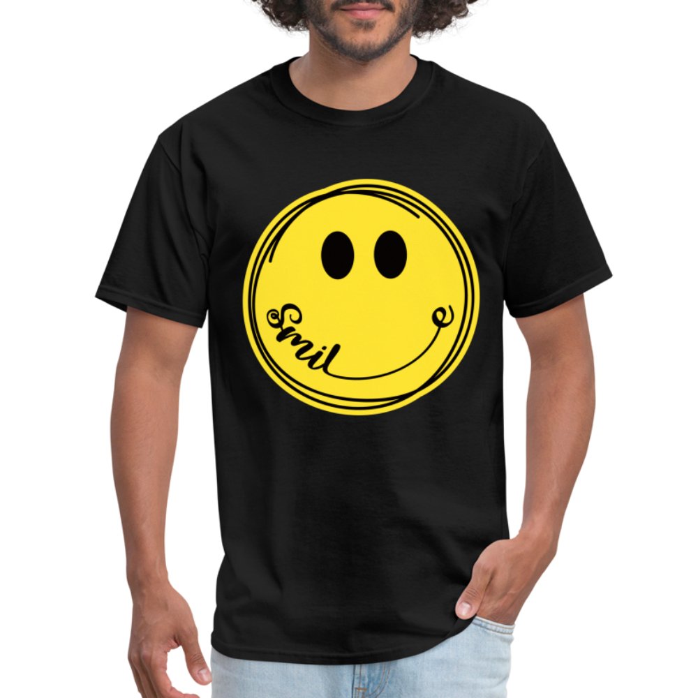 Smiley Face Emoji T-Shirt - black