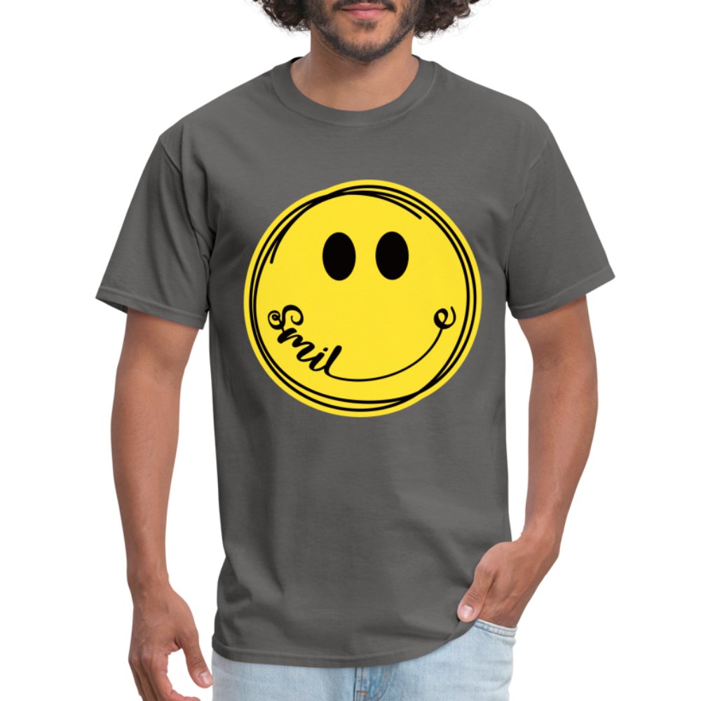 Smiley Face Emoji T-Shirt - charcoal