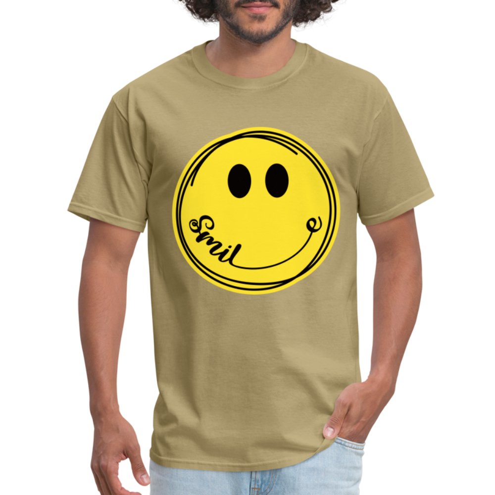 Smiley Face Emoji T-Shirt - khaki