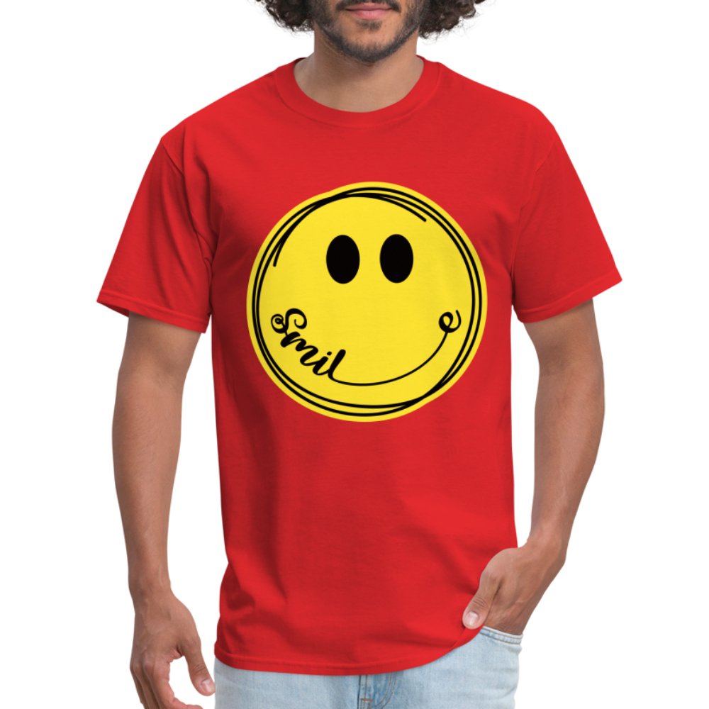 Smiley Face Emoji T-Shirt - red