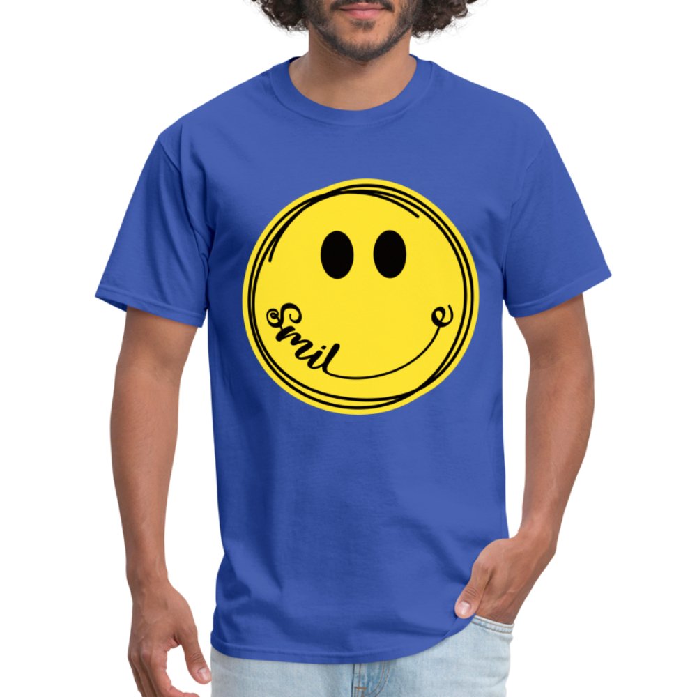 Smiley Face Emoji T-Shirt - royal blue