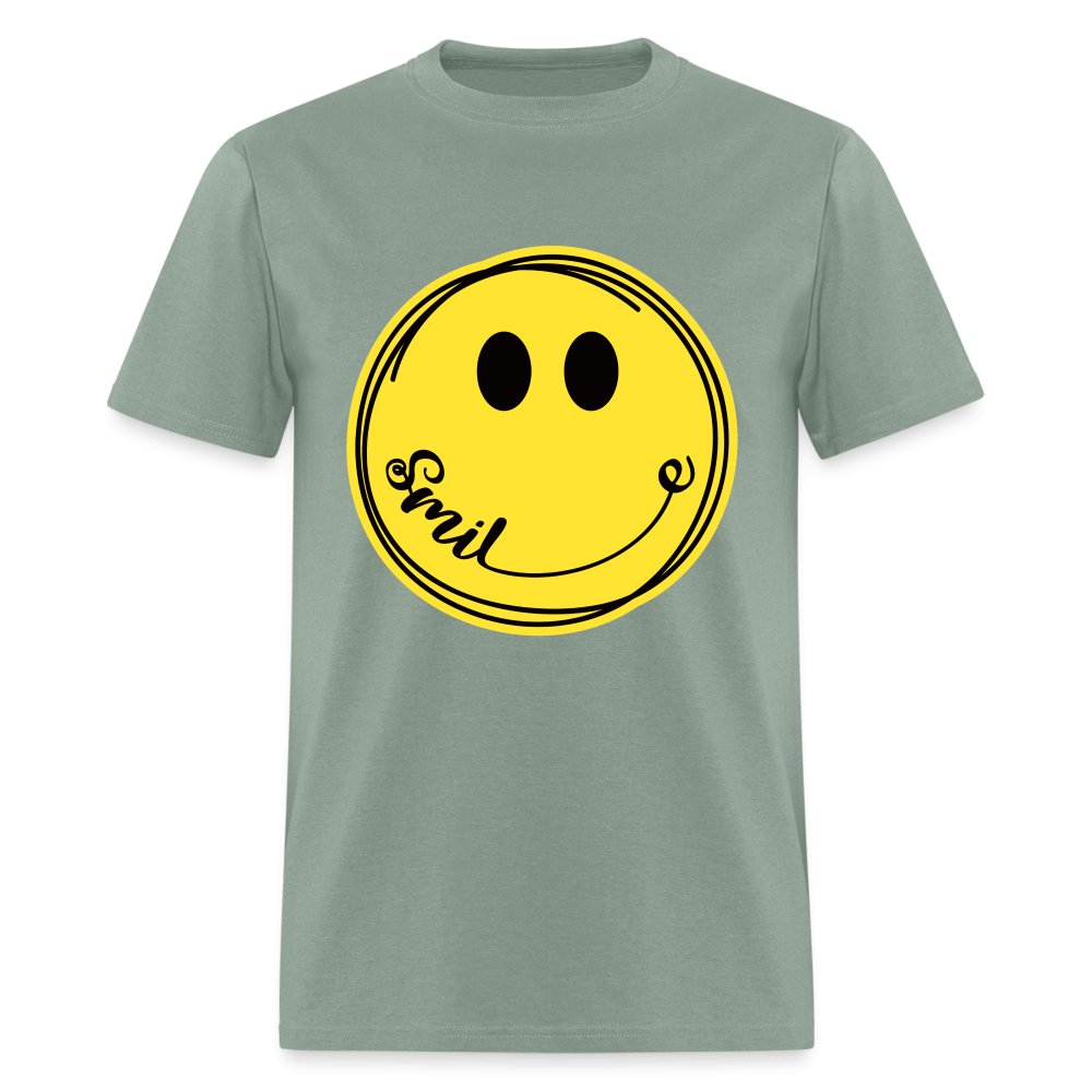 Smiley Face Emoji T-Shirt - sage