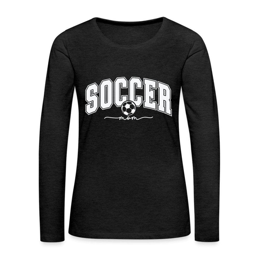 Soccer Mom Women's Premium Long Sleeve T-Shirt - charcoal grey