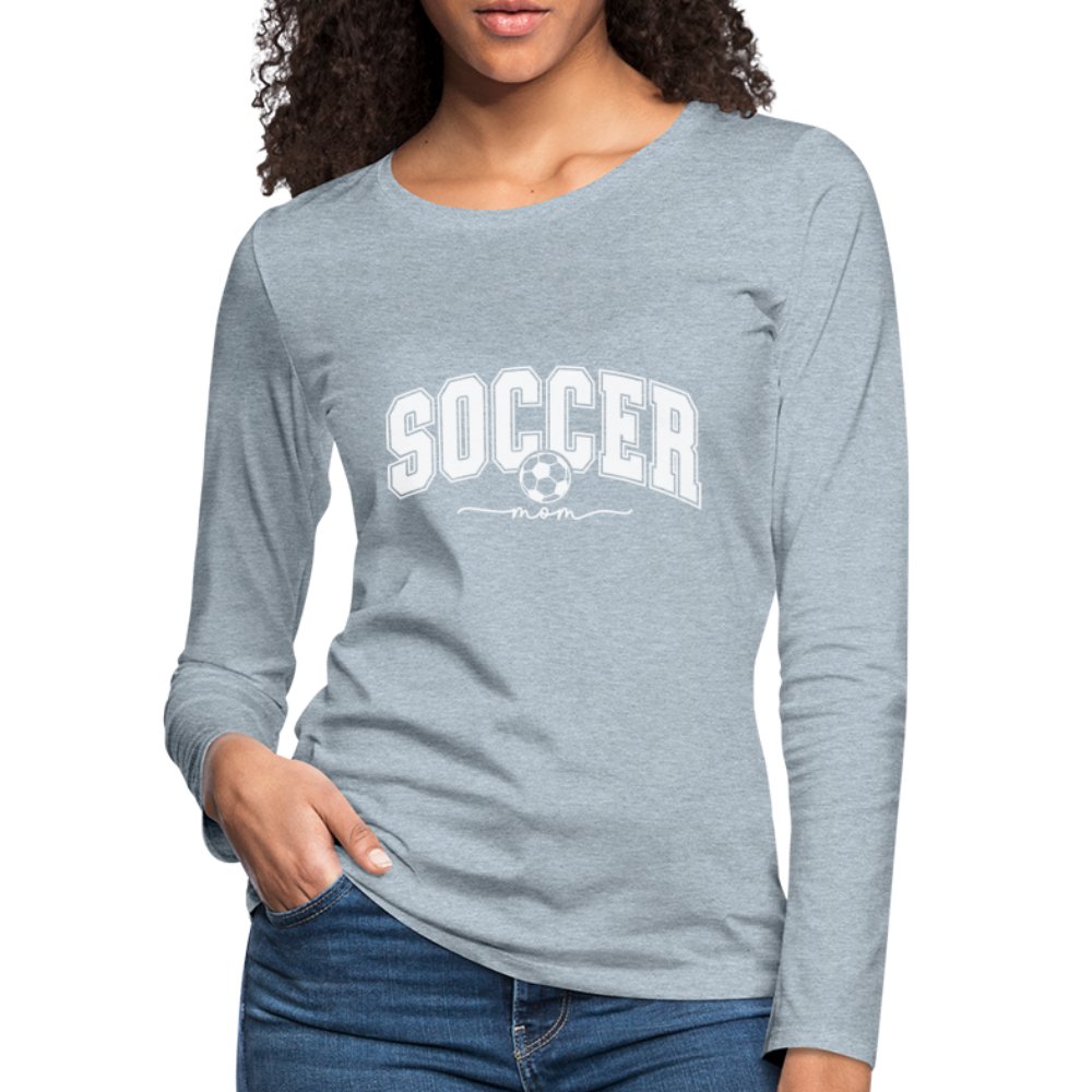 Soccer Mom Women's Premium Long Sleeve T-Shirt - charcoal grey