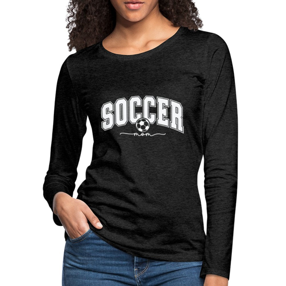 Soccer Mom Women's Premium Long Sleeve T-Shirt - heather burgundy