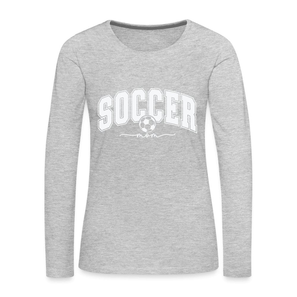 Soccer Mom Women's Premium Long Sleeve T-Shirt - heather gray