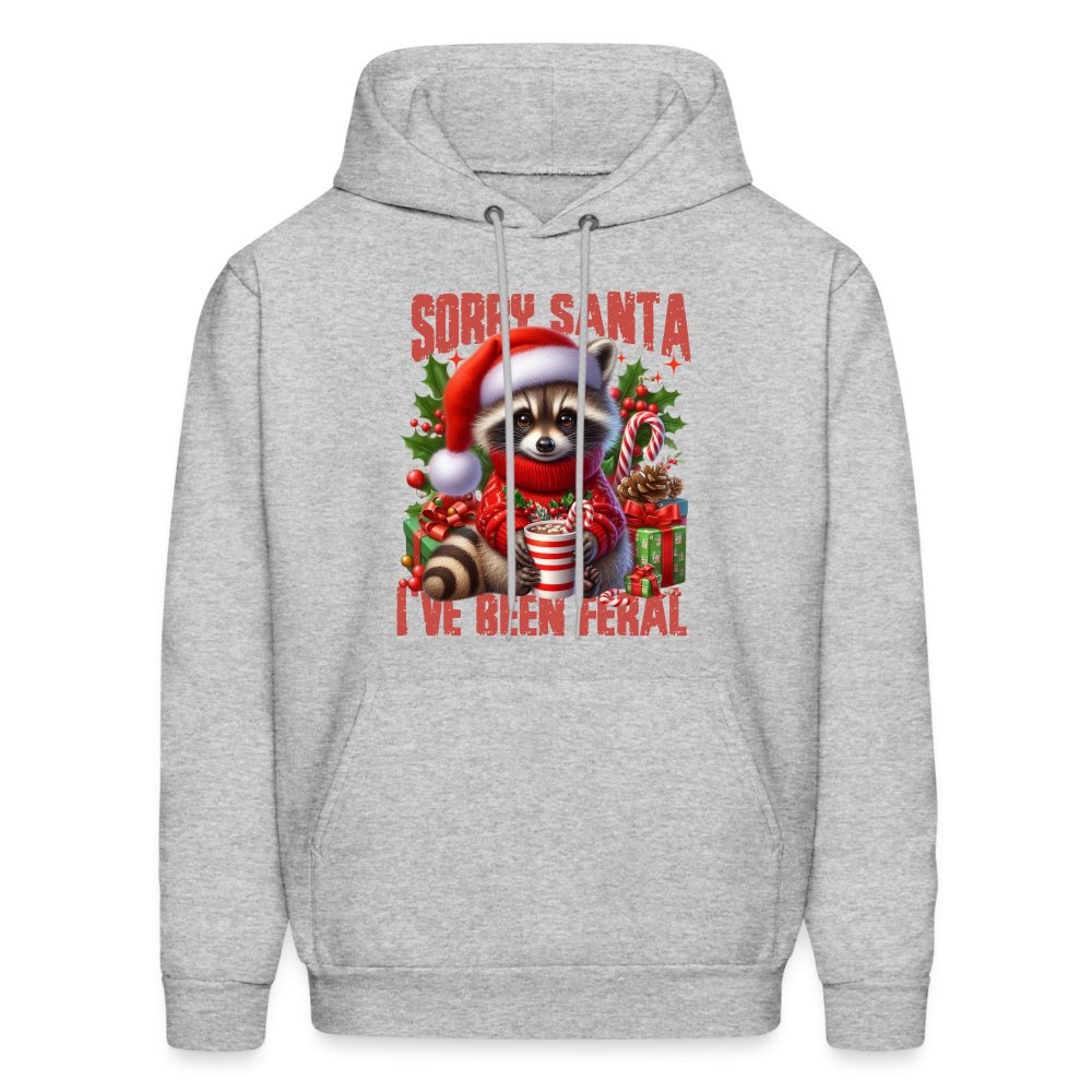 Sorry Santa I've Been Feral Hoodie - heather gray