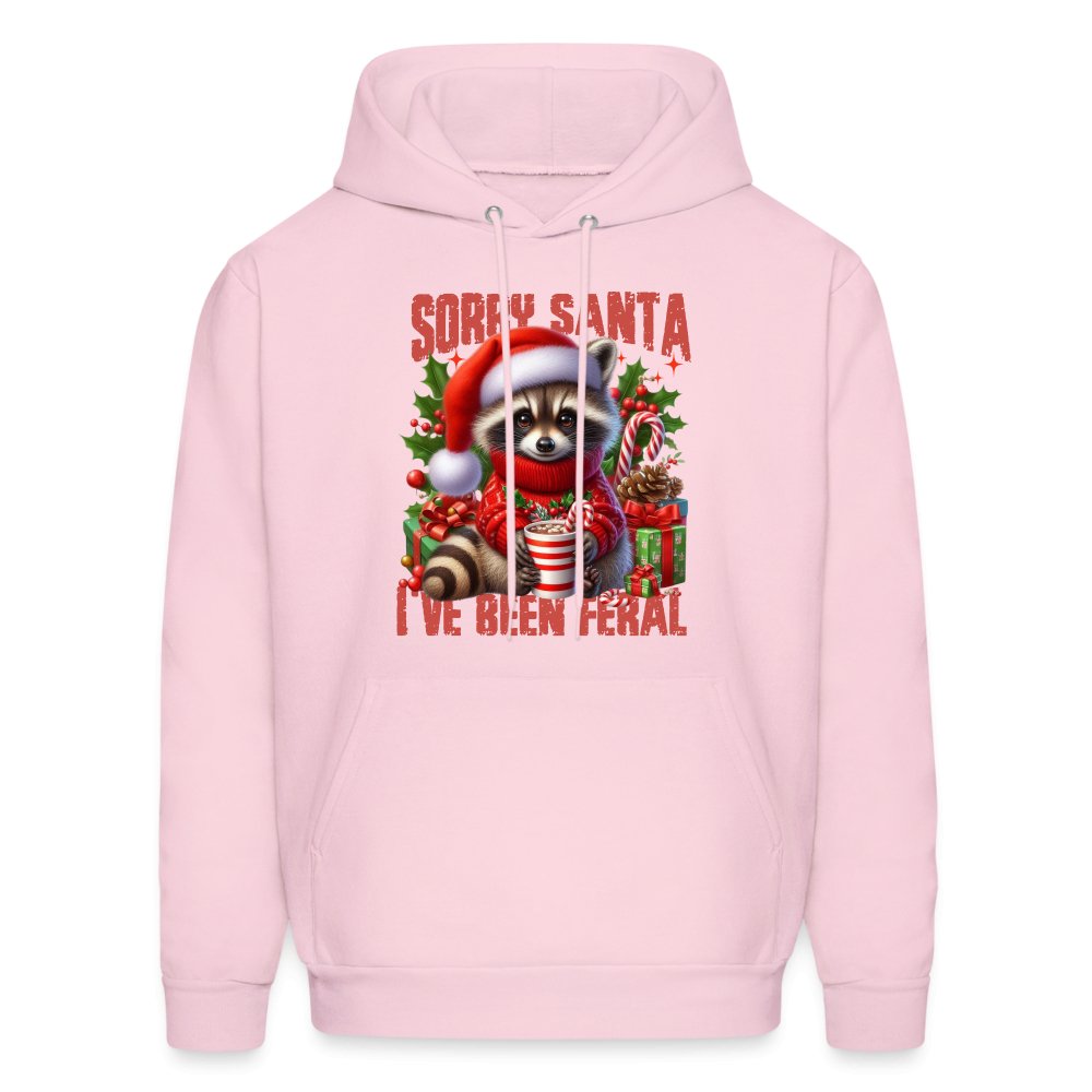 Sorry Santa I've Been Feral Hoodie - pale pink