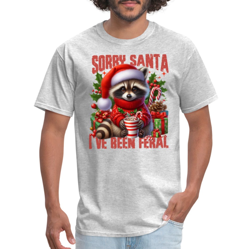 Sorry Santa I've Been Feral T-Shirt - heather gray