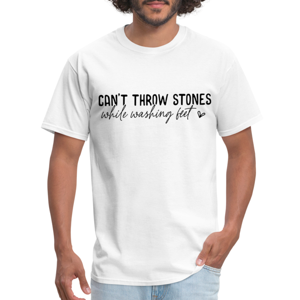 Can't Throw Stones While Washing Feet T-Shirt - white