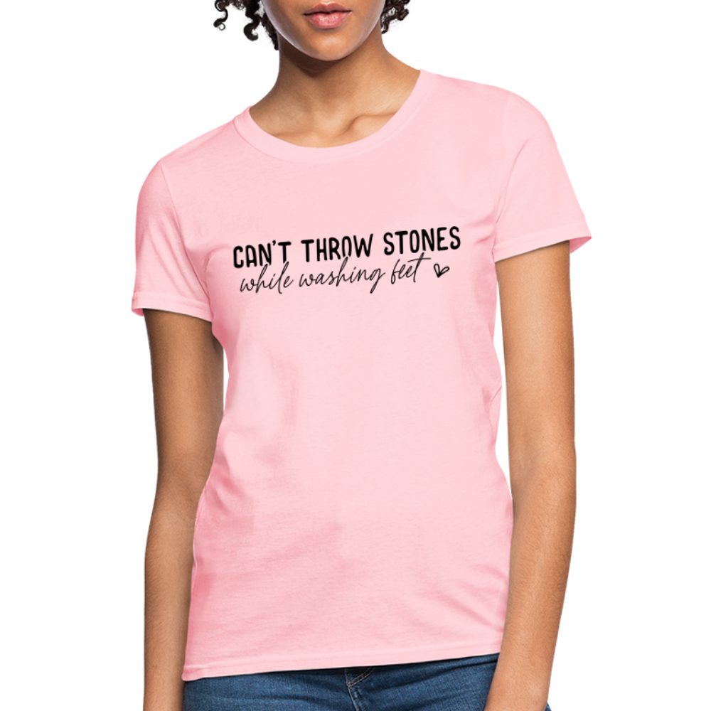 Can't Throw Stone While Washing Feet Women's T-Shirt - pink