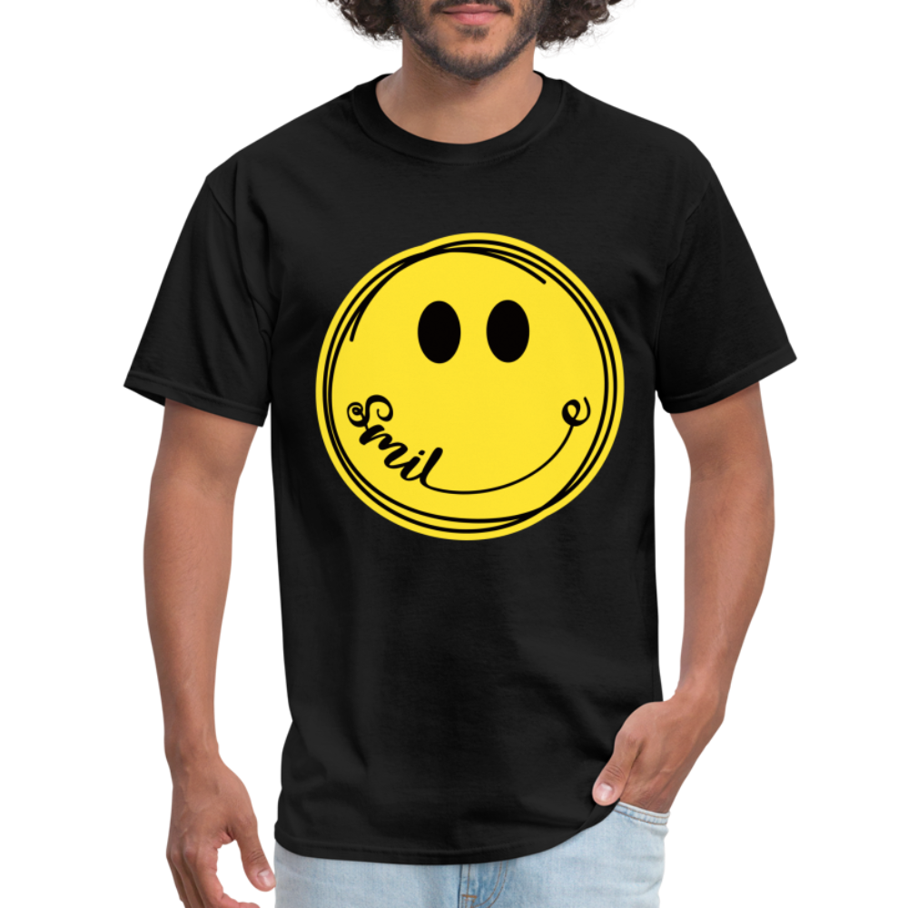 Smiley Face Emoji T-Shirt - black