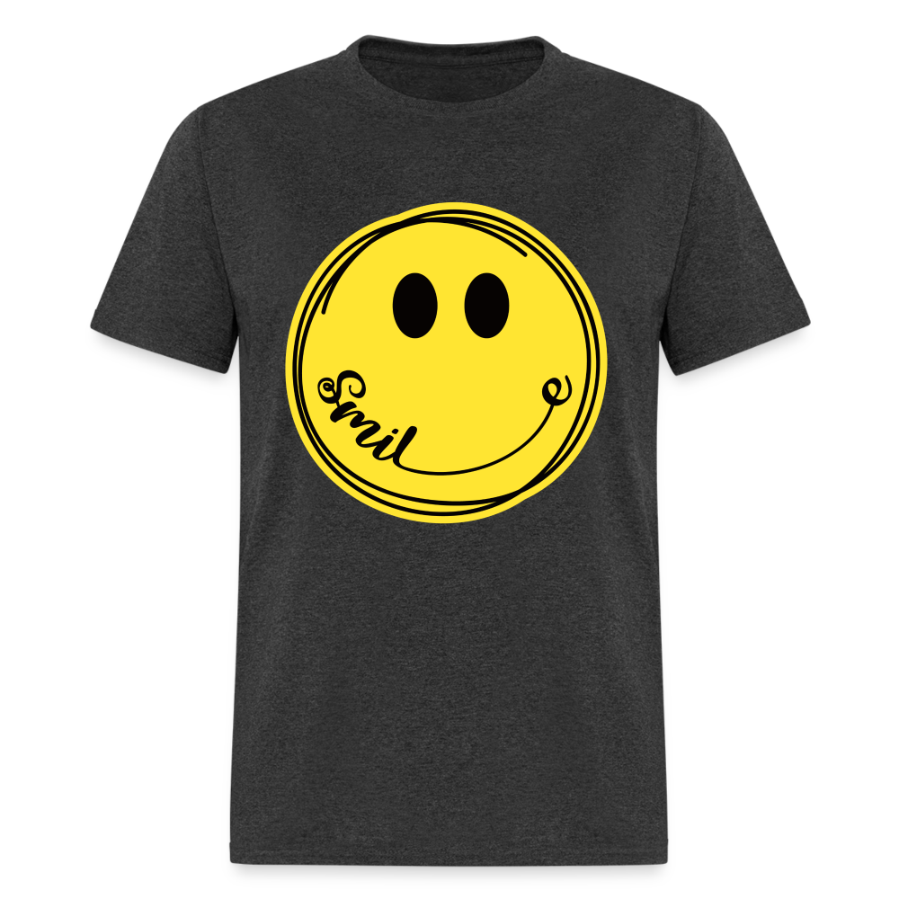 Smiley Face Emoji T-Shirt - heather black