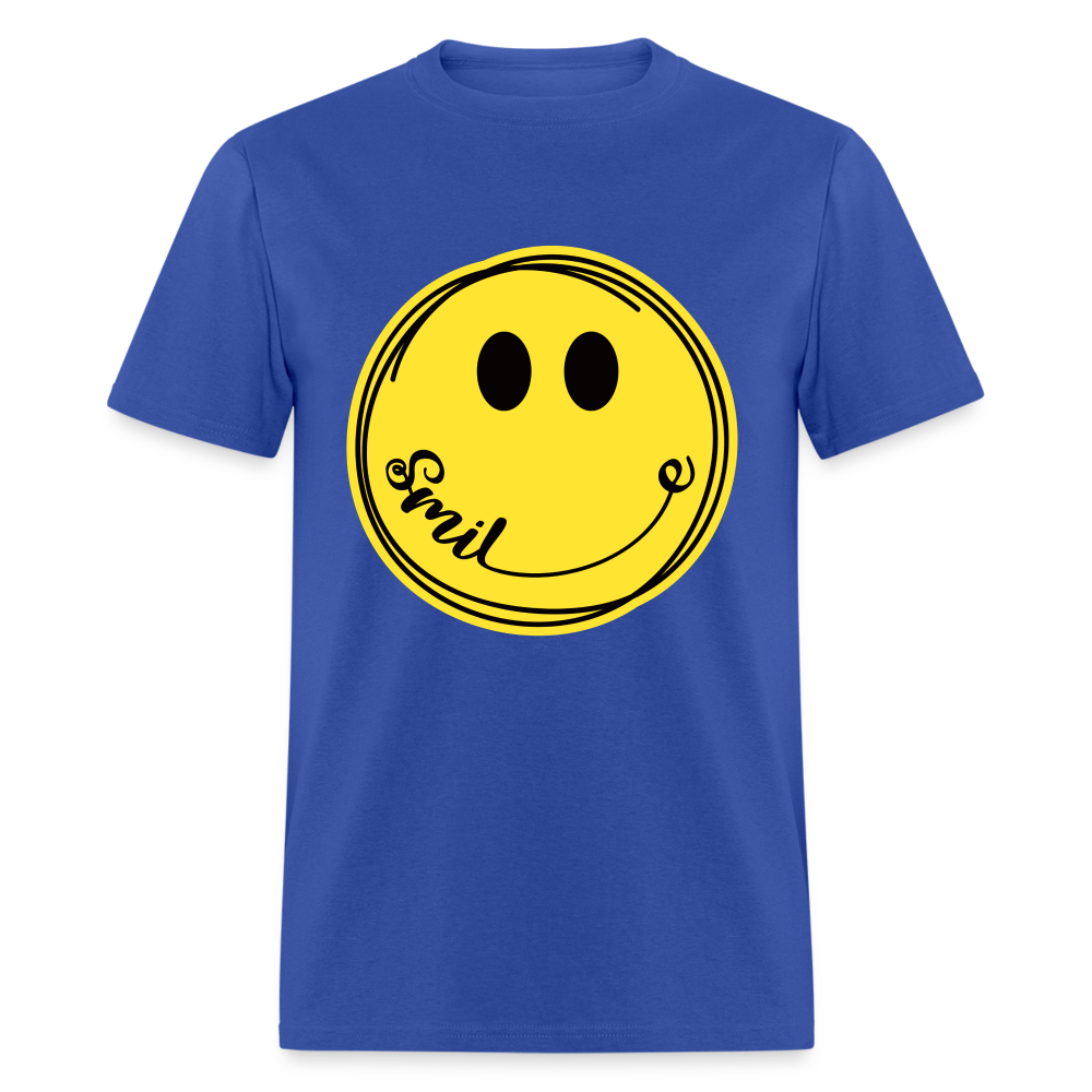 Smiley Face Emoji T-Shirt - royal blue