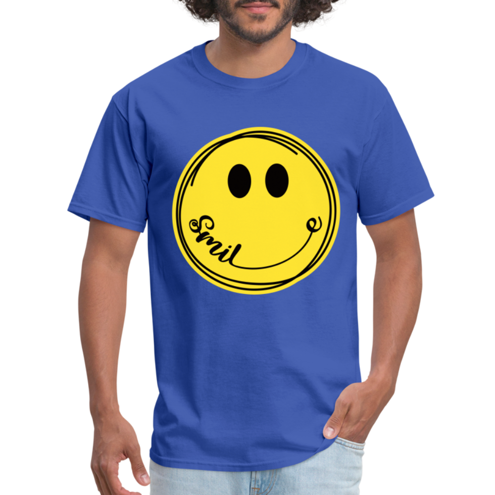 Smiley Face Emoji T-Shirt - royal blue