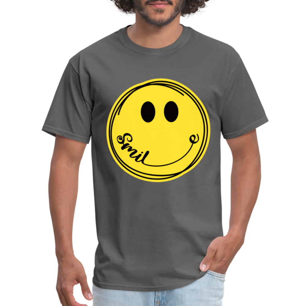 Smiley Face Emoji T-Shirt - charcoal