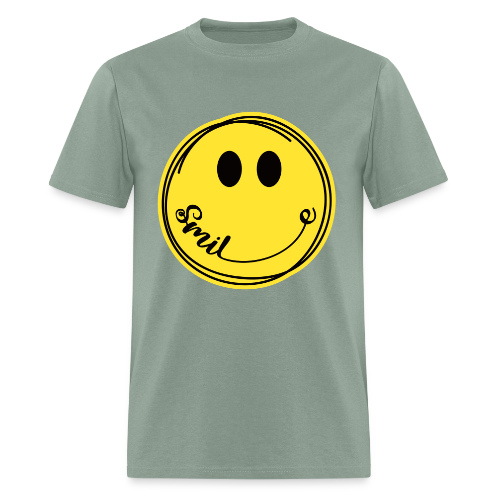 Smiley Face Emoji T-Shirt - sage