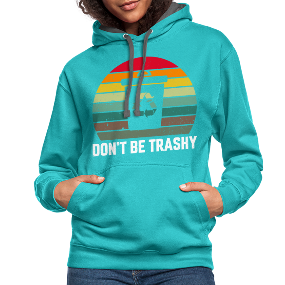 Don't Be Trashy Hoodie (Recycle) - scuba blue/asphalt
