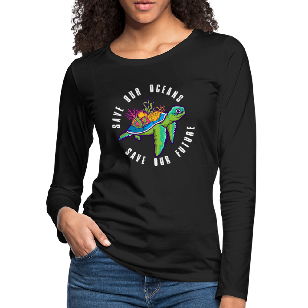 Save Our Oceans Women's Premium Long Sleeve T-Shirt - black
