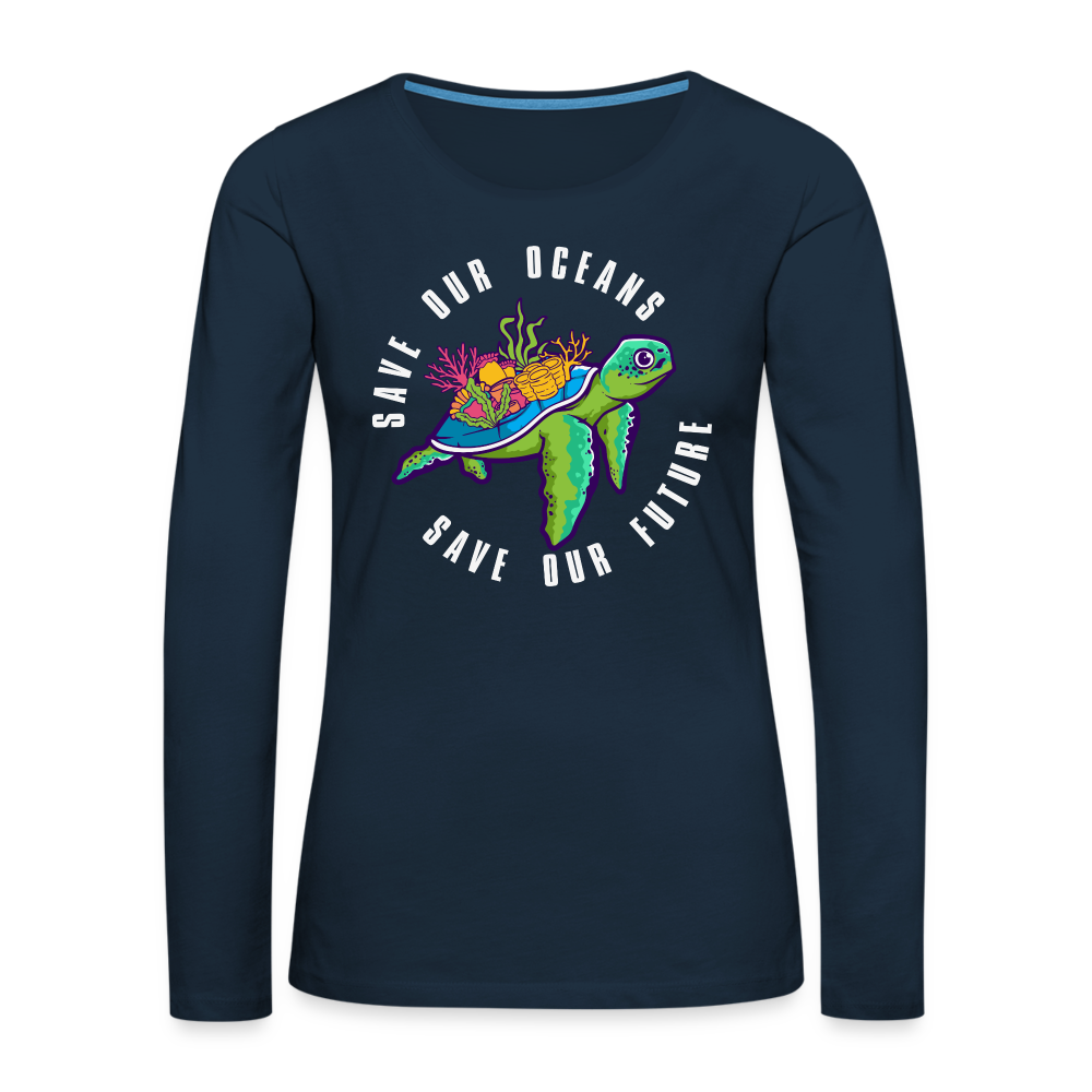 Save Our Oceans Women's Premium Long Sleeve T-Shirt - deep navy