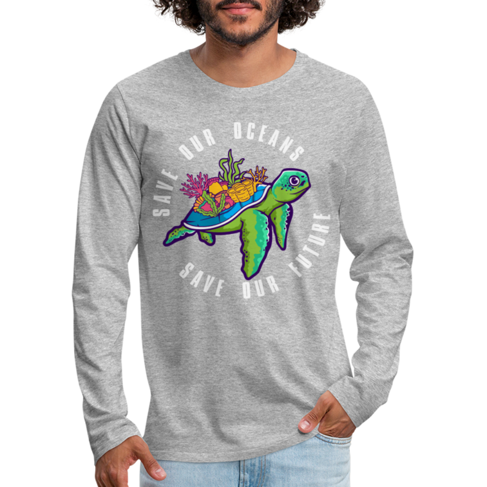 Save Our Oceans Men's Premium Long Sleeve T-Shirt - heather gray