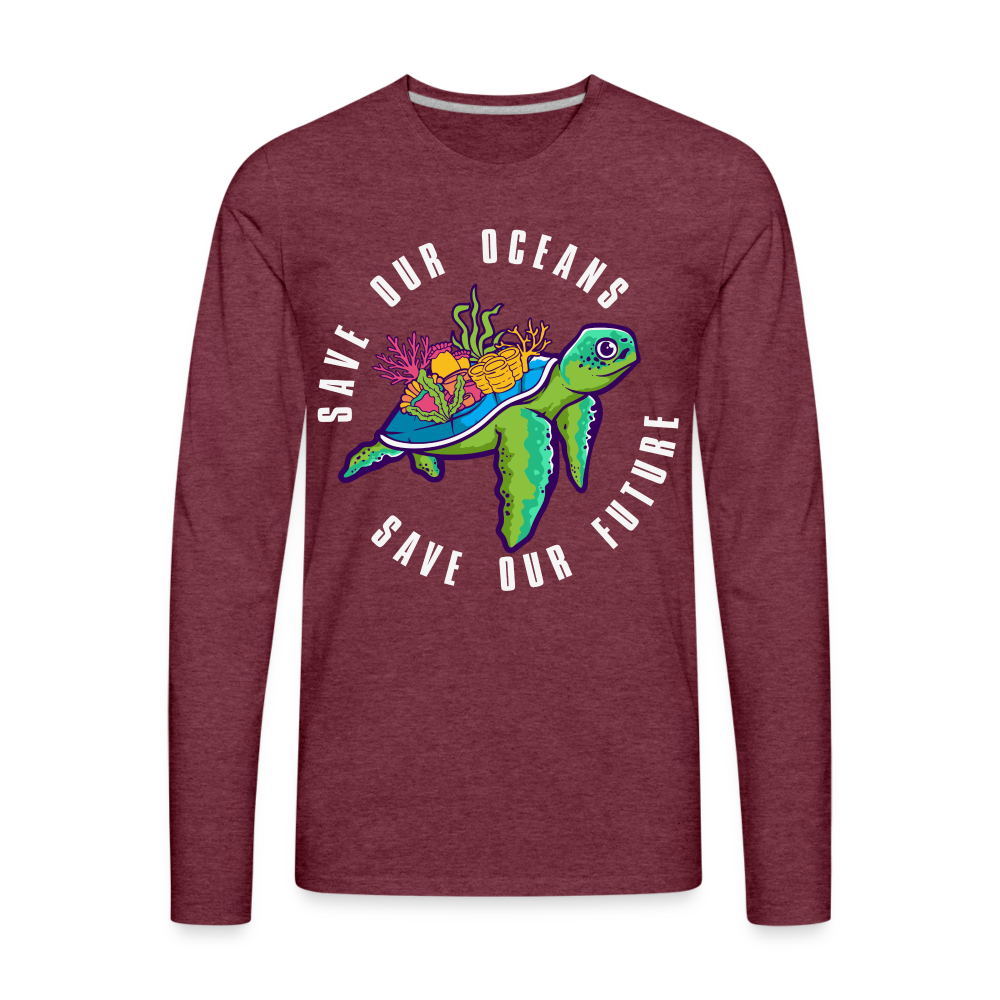 Save Our Oceans Men's Premium Long Sleeve T-Shirt - heather burgundy