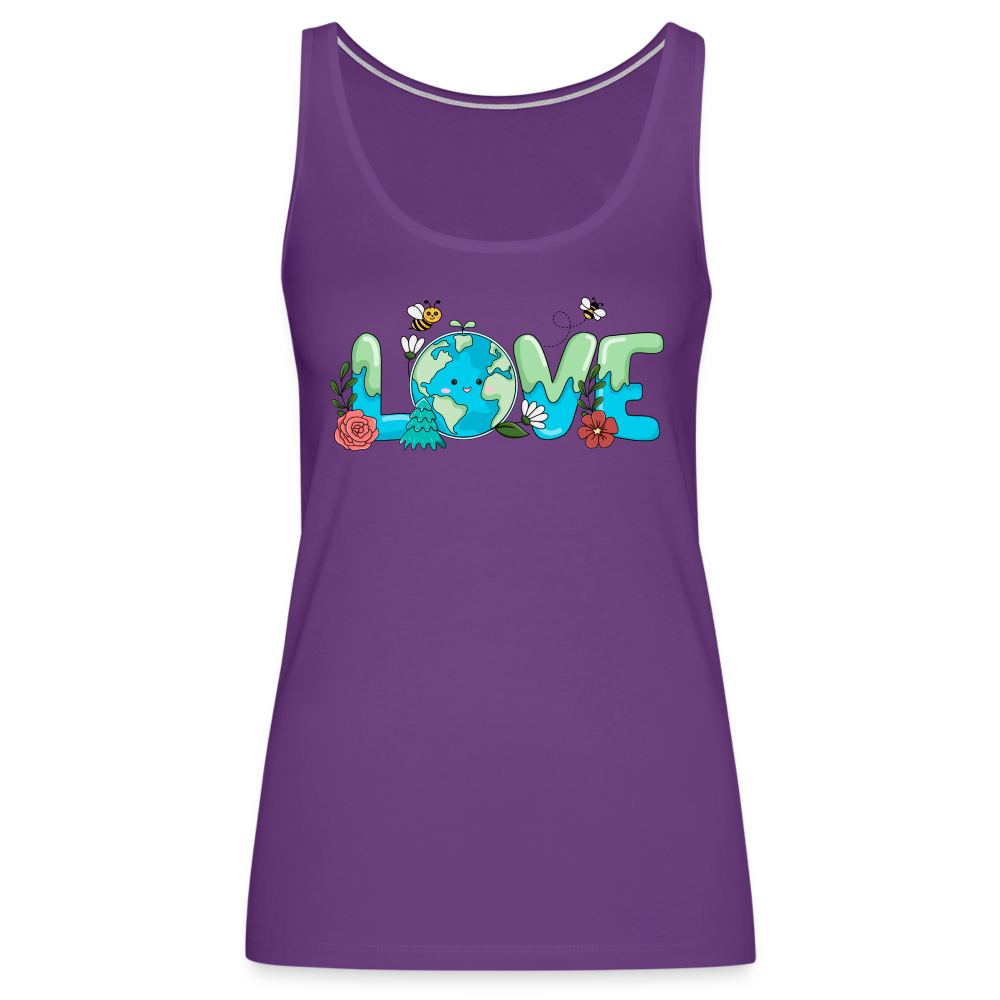 Earth LOVE Women’s Premium Tank Top - purple