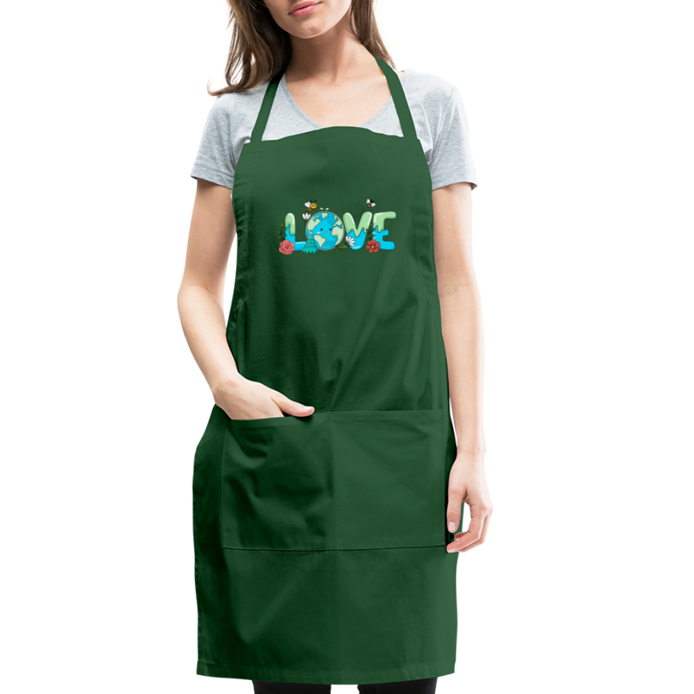 Earth LOVE Adjustable Apron - forest green