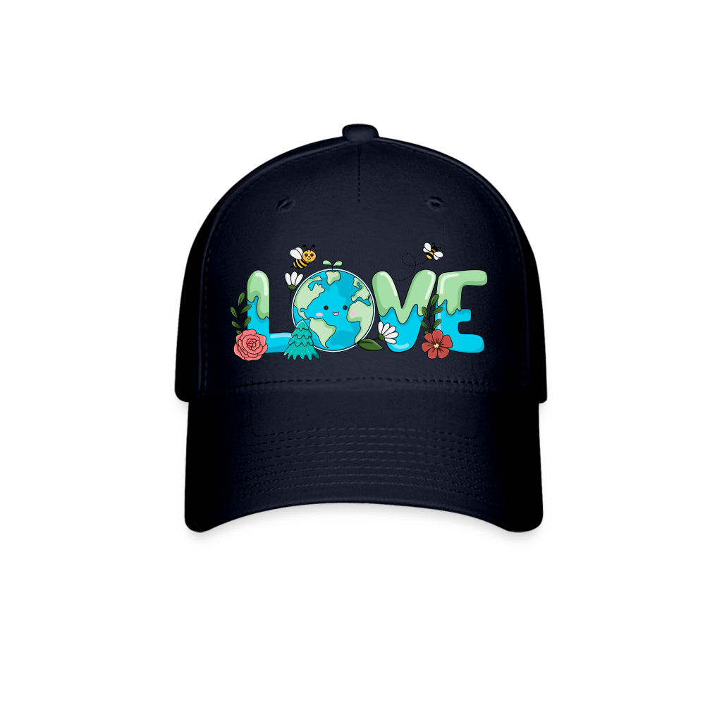 Earth LOVE Flex Fit Baseball Cap - navy