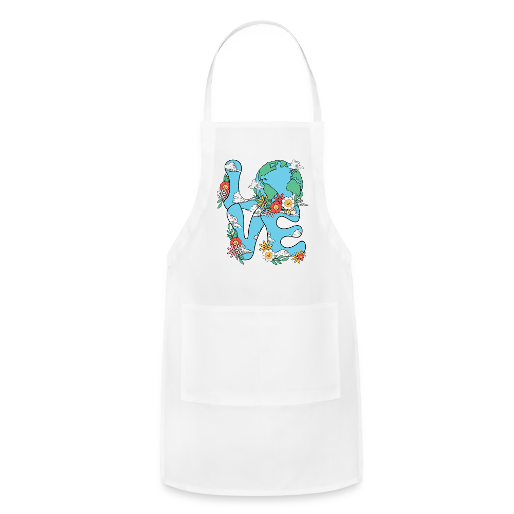 Planet's Natural Beauty Earth Day Adjustable Apron - white