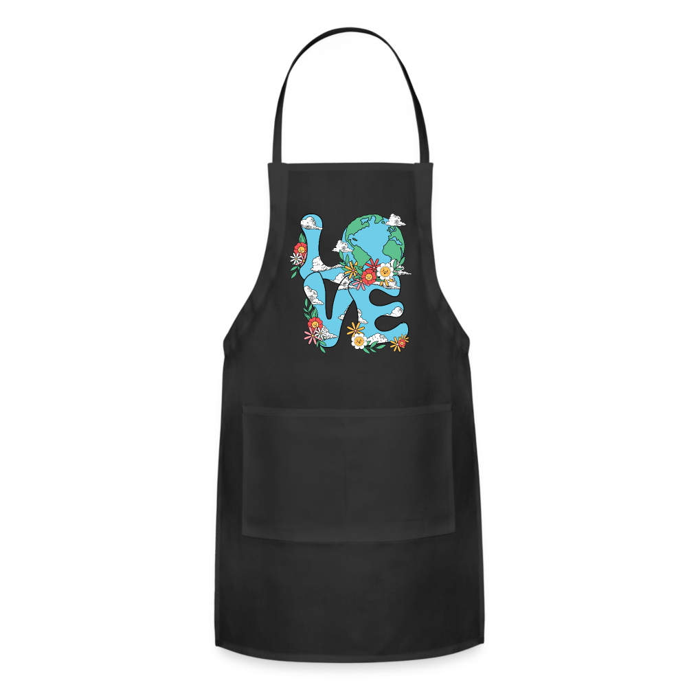 Planet's Natural Beauty Earth Day Adjustable Apron - black