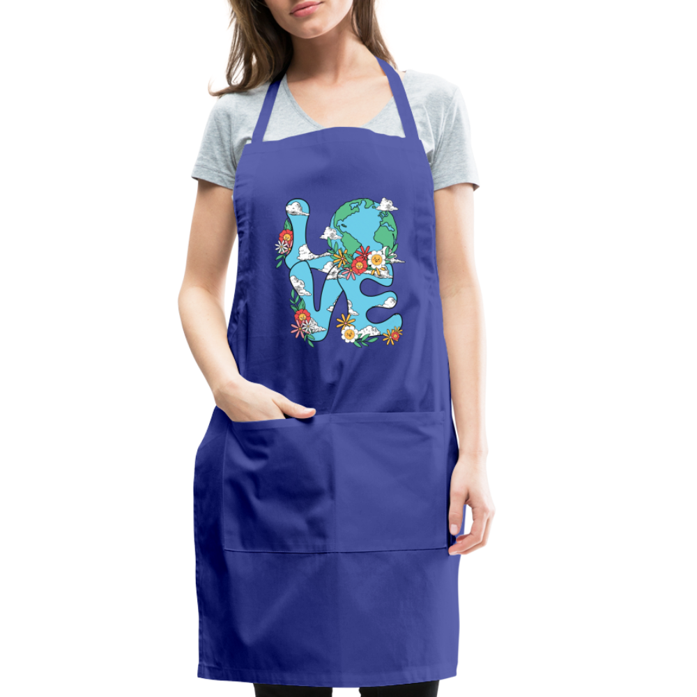 Planet's Natural Beauty Earth Day Adjustable Apron - royal blue