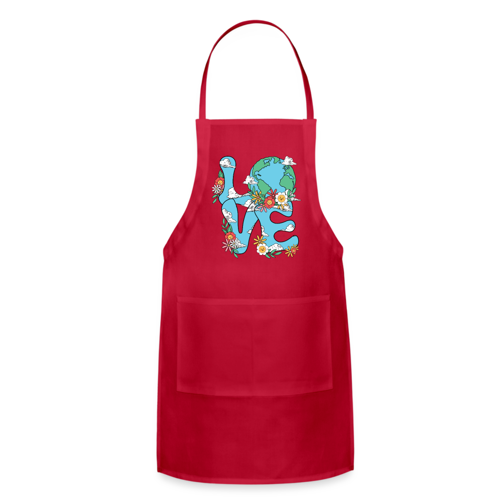 Planet's Natural Beauty Earth Day Adjustable Apron - red