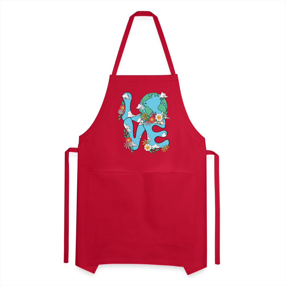 Planet's Natural Beauty Earth Day Adjustable Apron - red