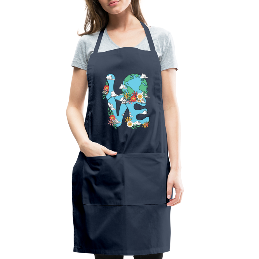 Planet's Natural Beauty Earth Day Adjustable Apron - navy