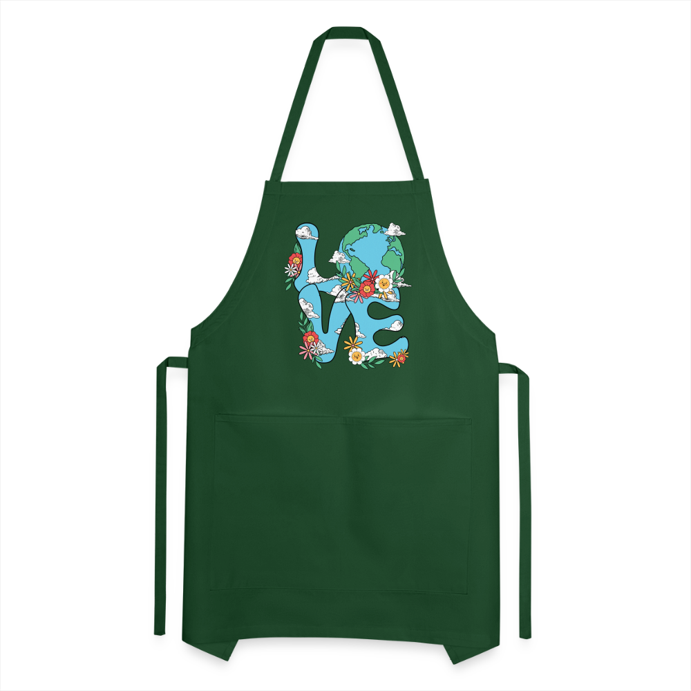 Planet's Natural Beauty Earth Day Adjustable Apron - forest green