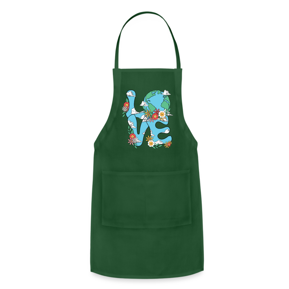 Planet's Natural Beauty Earth Day Adjustable Apron - forest green
