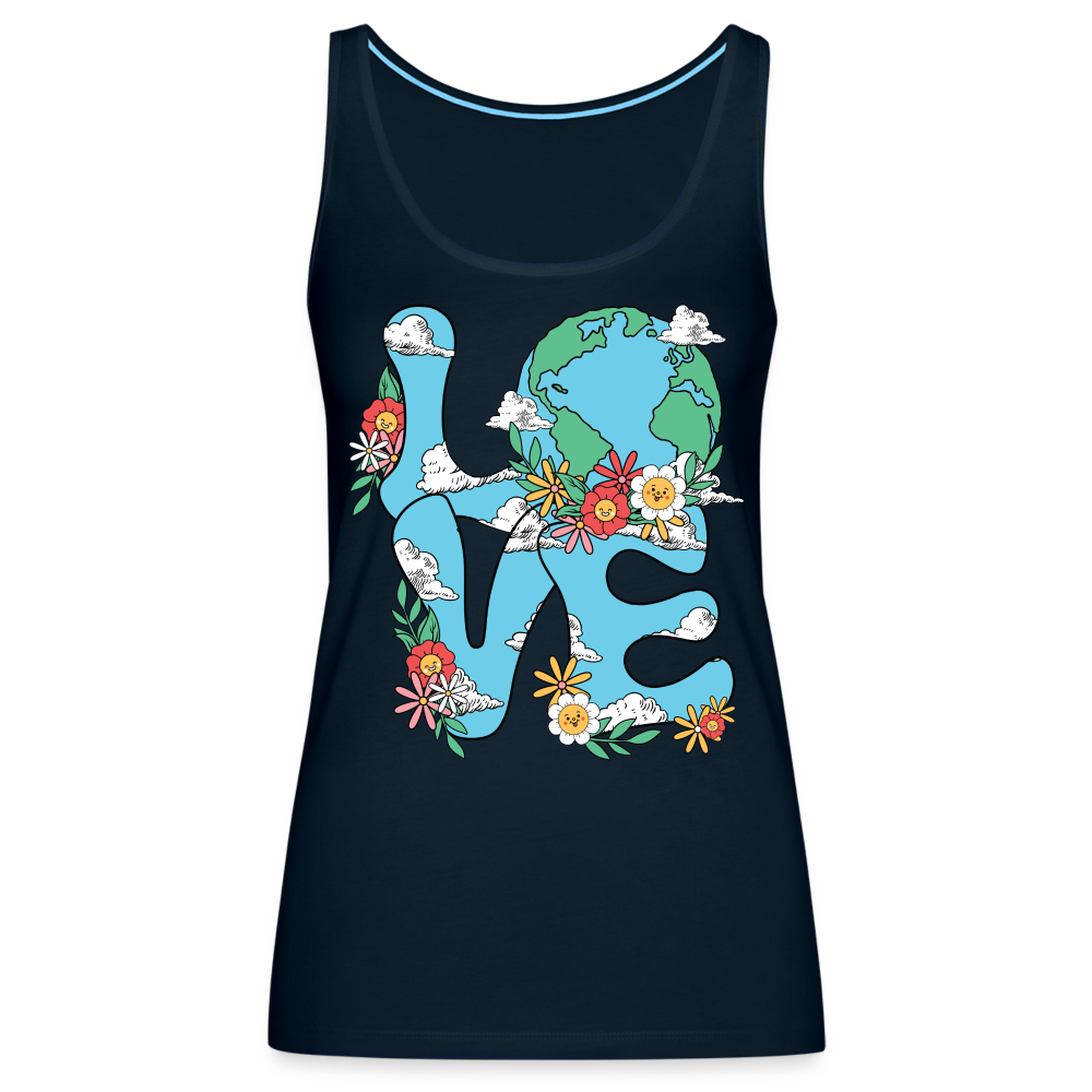 Planet's Natural Beauty Women’s Premium Tank Top (Earth Day) - deep navy