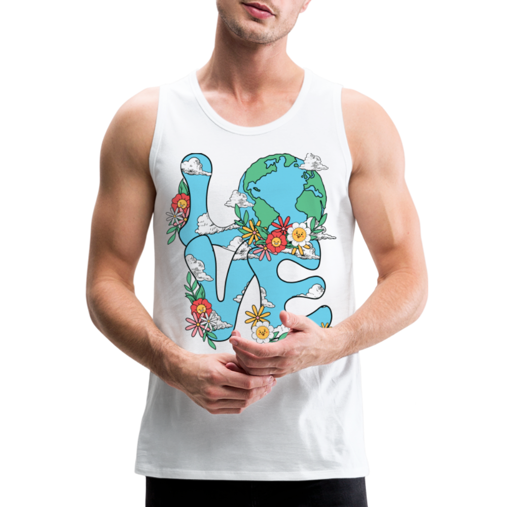 Planet's Natural Beauty Men’s Premium Tank Top (Earth Day) - white