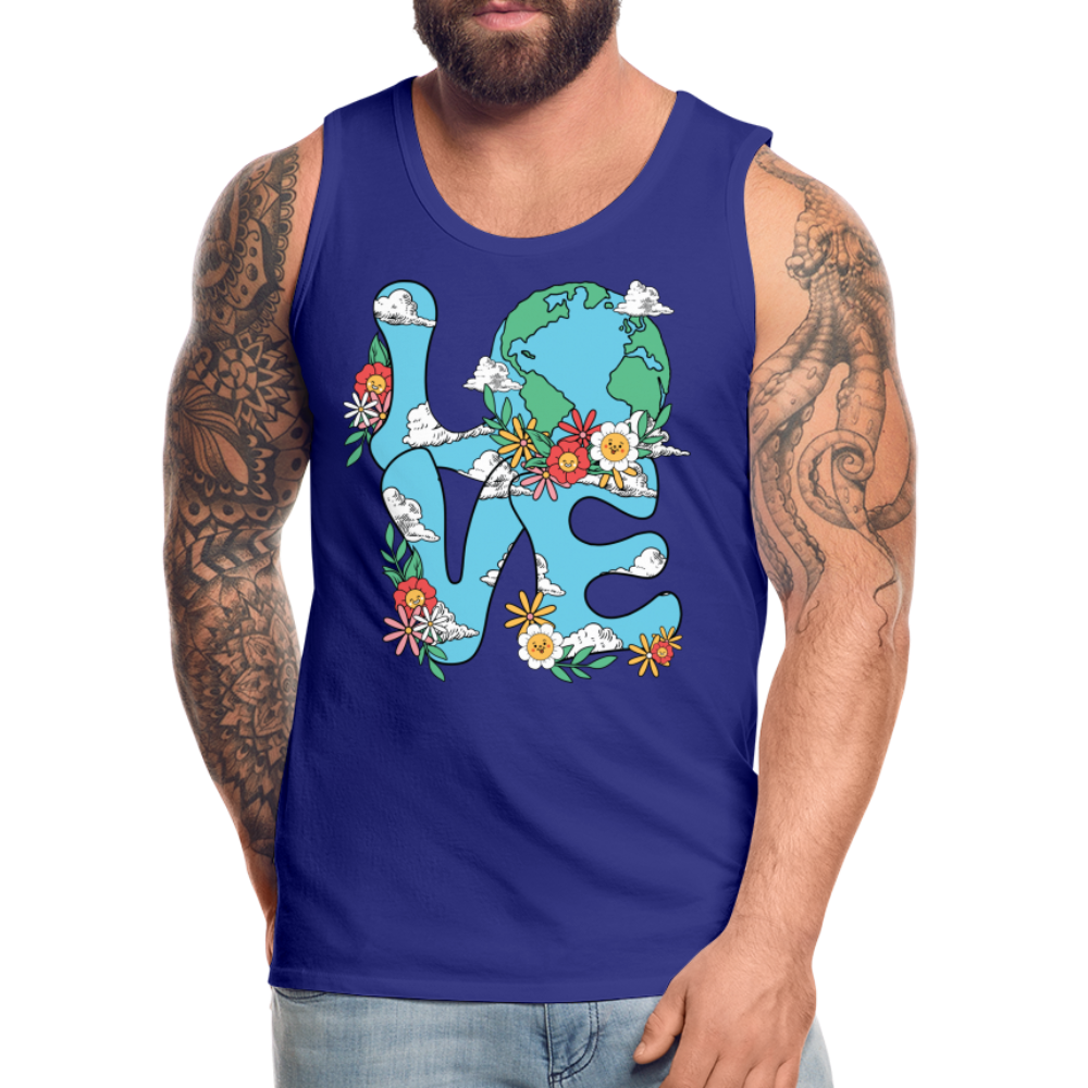 Planet's Natural Beauty Men’s Premium Tank Top (Earth Day) - royal blue
