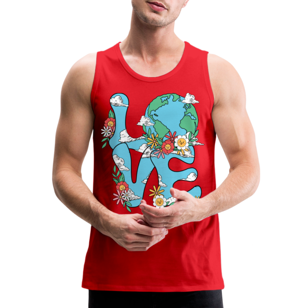 Planet's Natural Beauty Men’s Premium Tank Top (Earth Day) - red