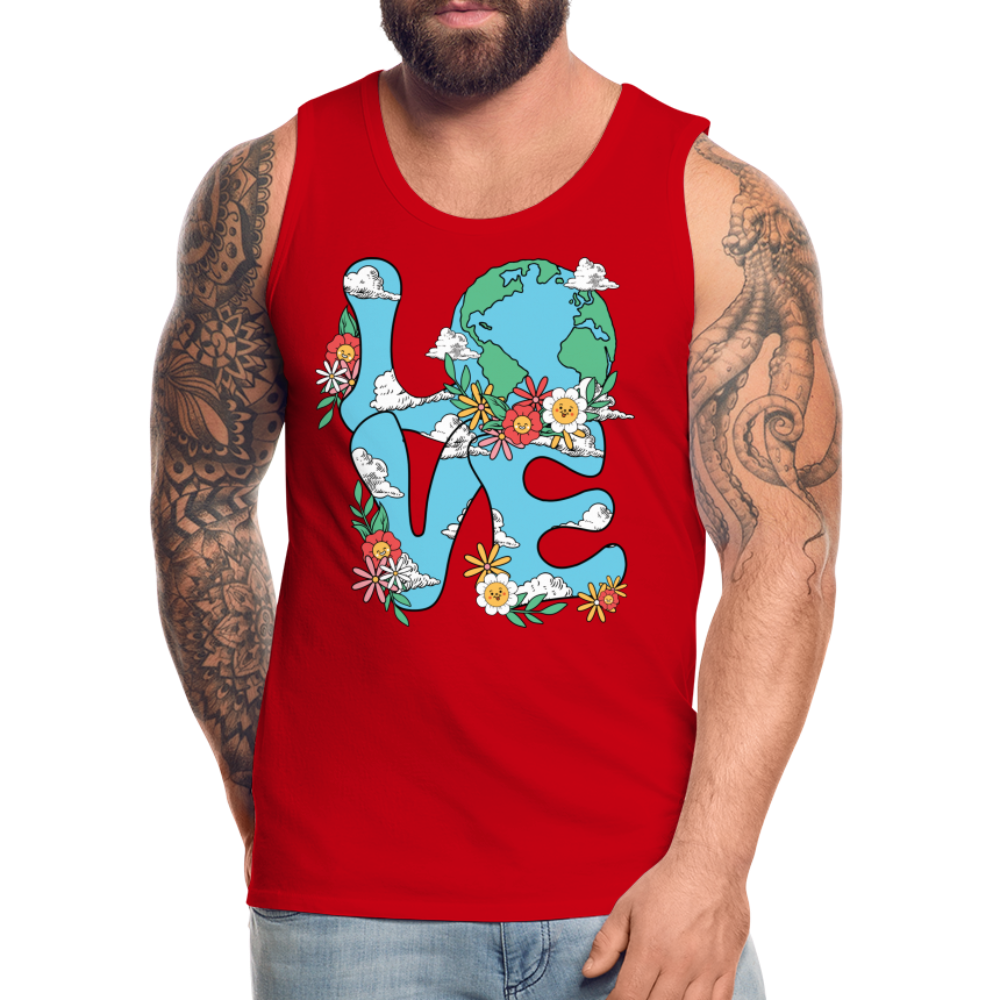 Planet's Natural Beauty Men’s Premium Tank Top (Earth Day) - red