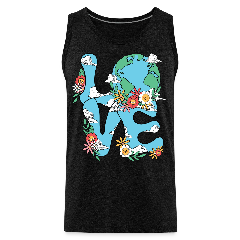 Planet's Natural Beauty Men’s Premium Tank Top (Earth Day) - charcoal grey