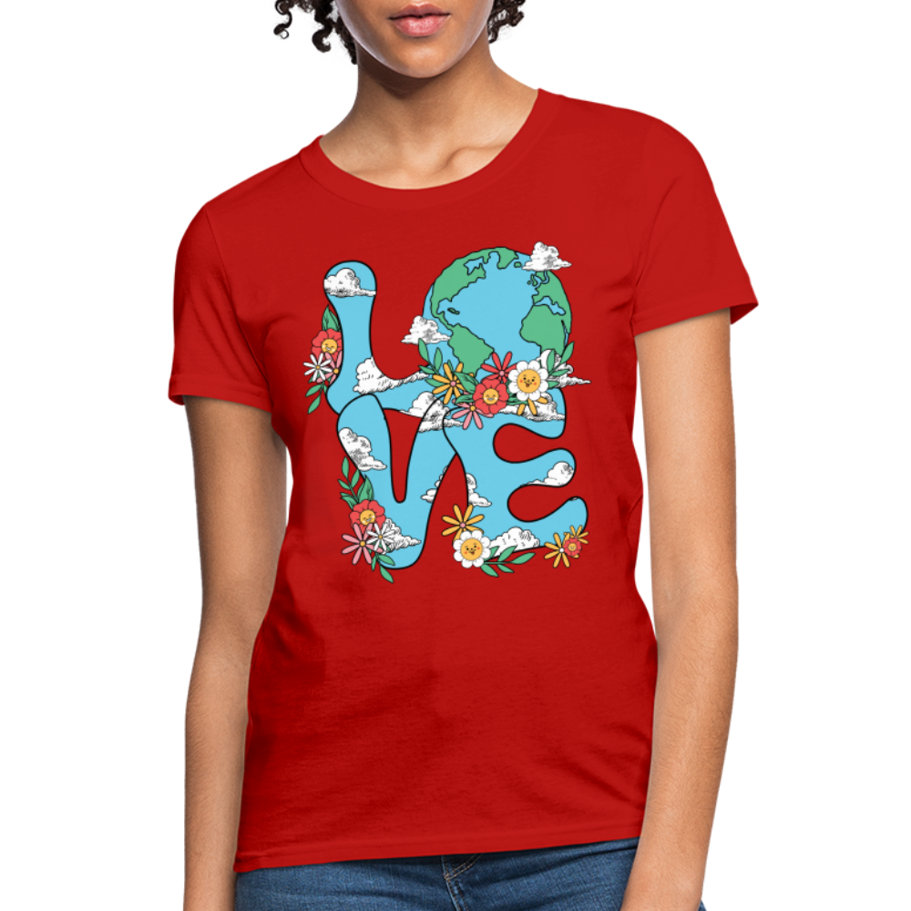 Planet's Natural Beauty Women's T-Shirt (Earth Day) - red