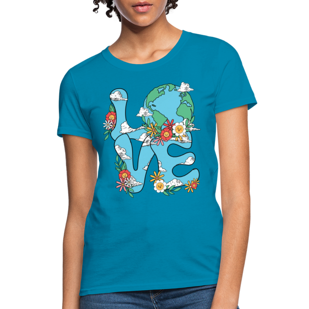 Planet's Natural Beauty Women's T-Shirt (Earth Day) - turquoise