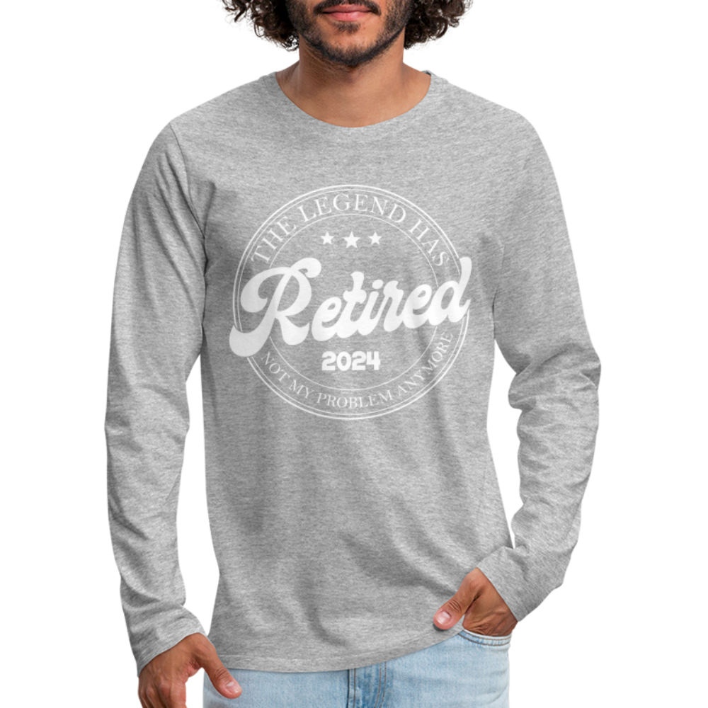 The Legend Has Retired Men's Premium Long Sleeve T-Shirt (2024) - heather gray