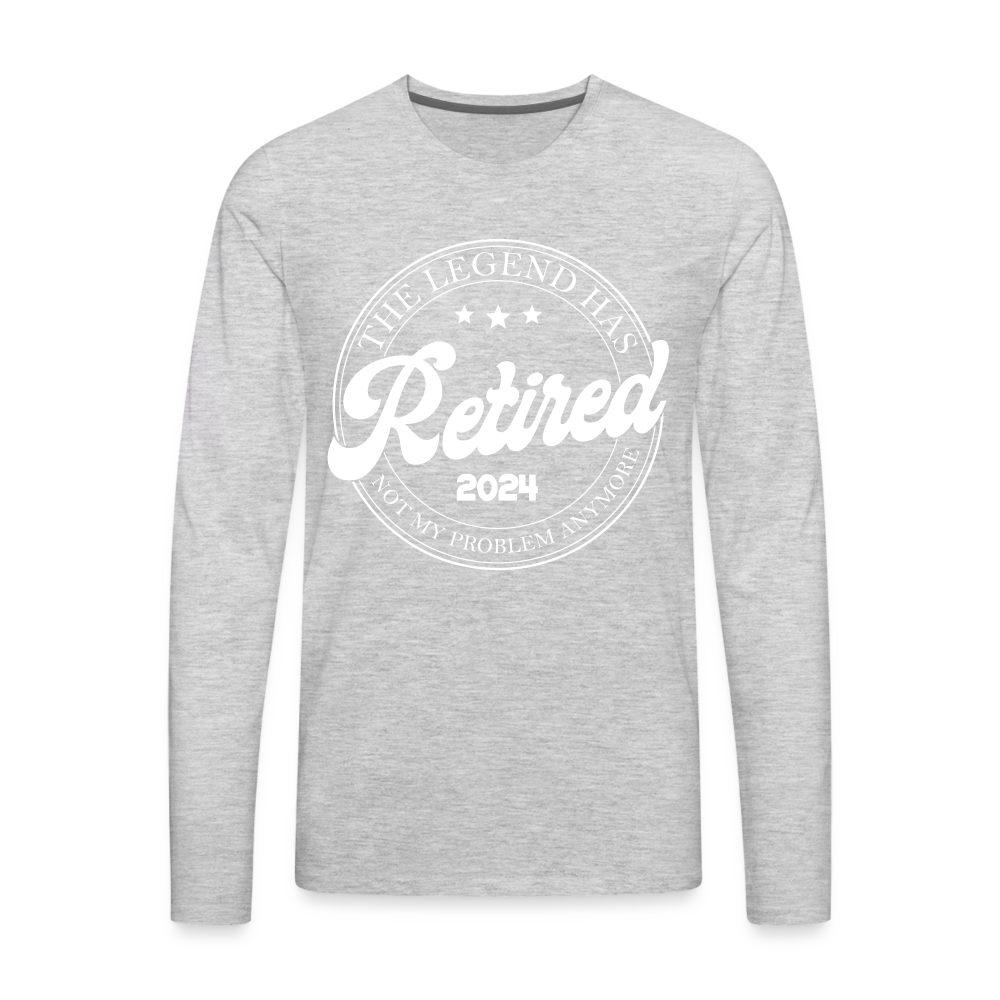 The Legend Has Retired Men's Premium Long Sleeve T-Shirt (2024) - heather gray