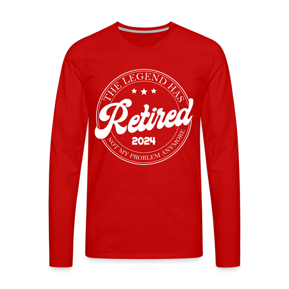 The Legend Has Retired Men's Premium Long Sleeve T-Shirt (2024) - red
