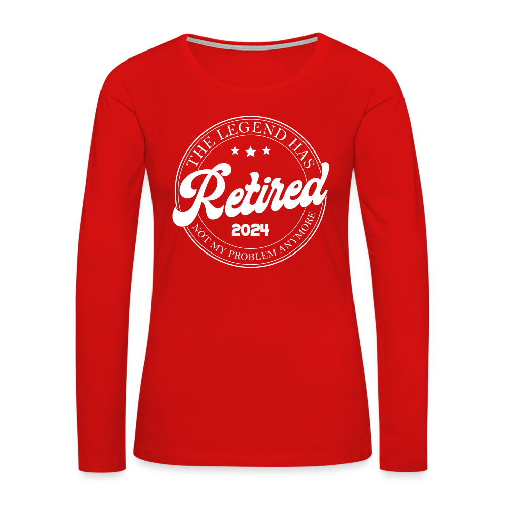 The Legend Has Retired Women's Premium Long Sleeve T-Shirt (2024) - red